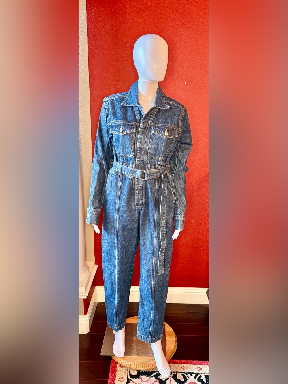 Jonathan Simkhai Rare Denim Utility Boiler Jumpsuit Sample EUC